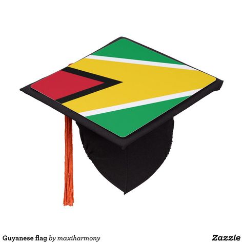 Guyanese flag graduation cap topper Flag Graduation Cap, Guyanese Flag, Guyana Flag, Custom Graduation Caps, South African Flag, African Flag, University Graduation, Graduation Cap Toppers, Blue Tomato