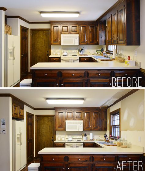 Removing Some Kitchen Cabinets & Rehanging One | Young House Love Removing Cabinets For Open Shelving, Maple Flooring Kitchen, Minnesota Farmhouse, Merillat Kitchen Cabinets, How To Remove Kitchen Cabinets, Outdated Kitchen, Painting Kitchen Cabinets White, Custom Kitchen Remodel, Top Kitchen Cabinets