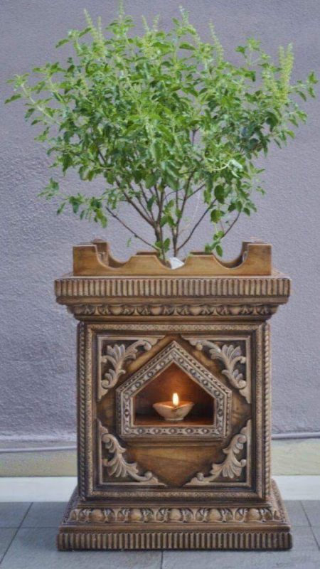 7 #Plants Which You Can Bring Home This #Diwali For Luck And Prosperity https://threads.werindia.com/home-living/7-plants-which-you-can-bring-home-this-diwali-for-luck-and-prosperity/ #Threads #WeRIndia Tulsi Design For Home, Tulasi Pot Design, Tulasi Kota Designs, Tulsi Pot Design In Balcony, Tulsi Plant Decor, Tulsi Pot Design Modern, Tulasi Plant In Balcony, Tulsi Pot Design, Thulasi Plant Decoration