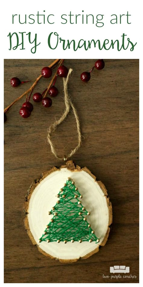 Christmas Tree String Art, Tree String Art, Yule Crafts, Fun Holiday Crafts, Art Ornaments, Diy Christmas Tree Ornaments, String Art Diy, Handmade Christmas Tree, Christmas Projects Diy