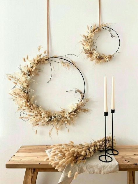 Boho Wall Decoration, Dried Floral Wreaths, Dried Flower Wreath, Dried Wreath, Boho Wreath, Fleurs Diy, Wall Wreath, Dried Flower Wreaths, Deco Nature