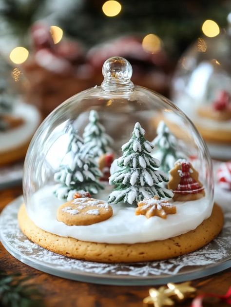 Snow Globe Cookies are the epitome of festive cheer, combining delectable sugar cookies with an eye-catching design that’s perfect for holiday tables. These whimsical treats mimic the magical look of snow globes, complete with clear "globe" toppers and winter-themed miniature ornaments. Whether you're hosting a holiday gathering or looking for an impressive edible gift, these cookies are guaranteed to delight. Italian Christmas Party, Edible Christmas Ornaments, Snow Globe Cookies, Whimsical Treats, Snowglobe Cookies, Globe Cookies, Miniature Ornaments, Italian Christmas, Edible Gifts