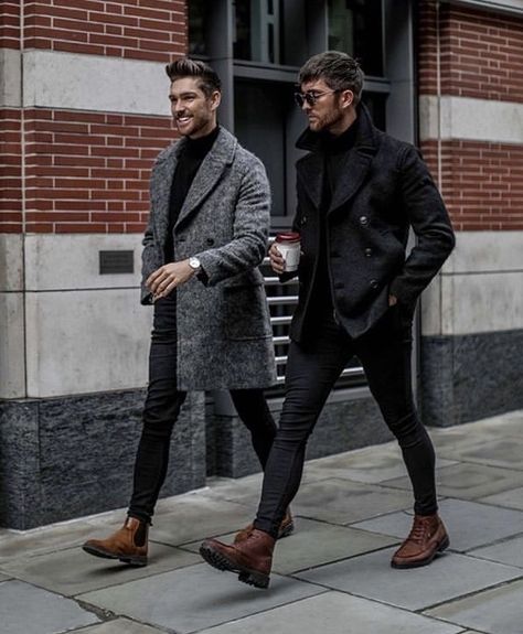 Mens Fall Outfits, Grey Overcoat, Herren Style, Fall Outfits Men, Winter Outfits Men, Mens Fashion Fall, Mens Fashion Suits, Mens Fall, Mens Winter Fashion