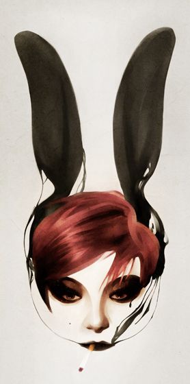 Rosie by Ruben Ireland, via Behance Ruben Ireland Illustration, Ireland Illustration, Ruben Ireland, Illustration Tumblr, Playful Art, Mixed Media Illustration, Animals Design, Donnie Darko, Modern Portraits