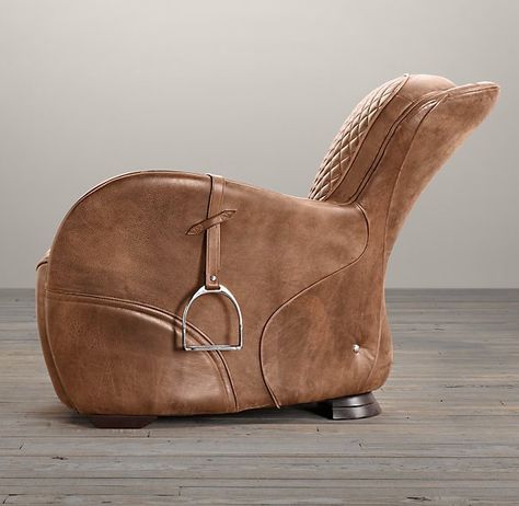 This is COOL! Equestrian Saddle Chair - from Petagadget Equestrian Style Decor, Equestrian Saddle, Saddle Chair, Unusual Furniture, Scandinavian Dining, Equestrian Decor, Horse Crafts, Equestrian Lifestyle, Black Chair