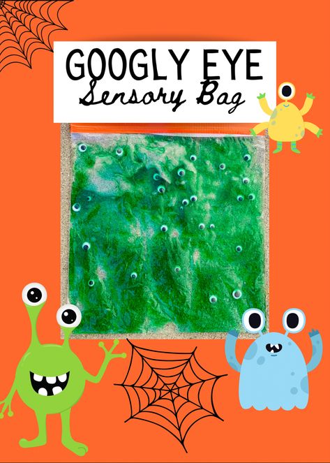 Monster sensory bag, alien sensory bag, Halloween sensory bag Halloween Sensory Bags Preschool, Sensory Bag, Bucket Ideas, Clear Hair, Sensory Bags, Halloween Crafts Preschool, Halloween Sensory, Tracing Worksheets Preschool, Purple Rooms