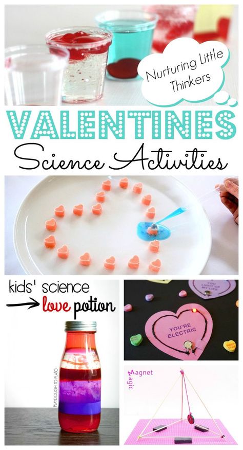 Valentines Day Science Projects - some FANTASTIC Valentines Day STEAM Activities for kids. Not only are they fun.. but they will really get the kids THINKING! Love. Valentines Day Science, Valentine Science Experiments, Science Valentines, Kids Stem Activities, Red Ted Art, Preschool Science Activities, Easy Valentines, Chemistry Experiments, Preschool Valentines