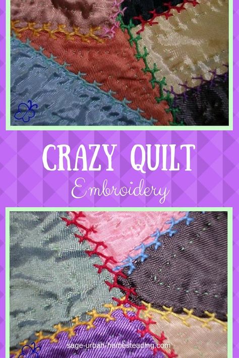 Photo Quilts Ideas Pictures, Crazy Quilt Embroidery Stitches, Crazy Quilts For Beginners How To Make, Crazy Quilt Tutorials How To Make, Crazy Quilting For Beginners, Crazy Quilts Patterns Templates, Crazy Quilt Ideas, Crazy Quilt Stitches Hand Embroidery, Crazy Quilts For Beginners