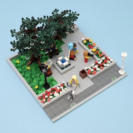 Lego Park, Lego Tree, Business Restaurant, Lego Village, City Ideas, Lego Furniture, Lego Display, Lego Diy, City Layout