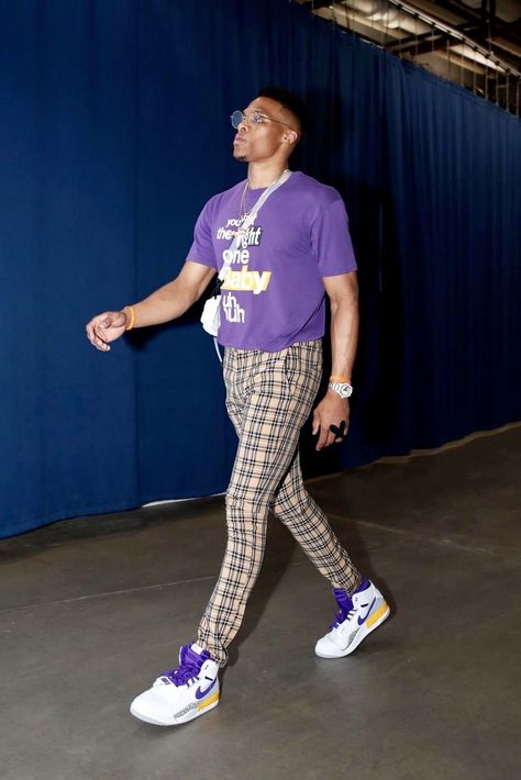 Westbrook Outfits, Russell Westbrook Fashion, Westbrook Fashion, League Fits, Drip Ideas, Celebrity Sneakers, Drippy Fits, Sports Outfit, Diet Pepsi