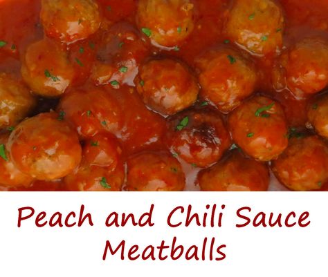 We’ve all had the ‘standard’ appetizer meatballs. Heck, I’ve had more than my share, I admit it. Proudly. These peach and chili sauce meatballs are not those meatballs, though you might think they are at first. No, these are way, way, way better. The flavor is unmatched. The sauce will have you reaching for a spoon, a straw or even a piece of bread because you don’t want to waste a drop. Chili Sauce Meatballs, Peach Sauce, Meatball Appetizer Recipe, Meatball Sauce, Peach Preserves, Appetizer Meatballs, Frozen Meatballs, Peach Jam, Peach Recipe