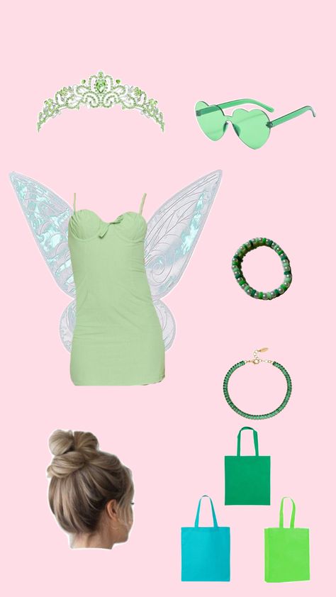 Halloween Costume - Cute Tinkerbell Halloween Costumes Tinker Bell, Halloween Costumes Women Tinkerbell, Duo Halloween Costumes Tinker Bell And Wendy, Aesthetic Tinkerbell Costume, Wendy Peter Pan Costume, Women’s Tinker Bell Costume, Tinkerbell Halloween Costume, Wendy Costume, Fun Halloween Outfits