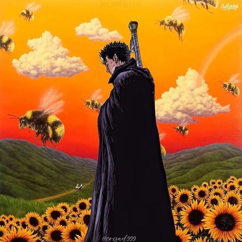 Guts flower boy 🌻 Berserk Album Cover, Berserk Scenery, Berserk Pfp, Best Vampire Anime, Madara Wallpaper, Y2k Posters, Japanese Animated Movies, Troll Face, Art Wallpaper Iphone