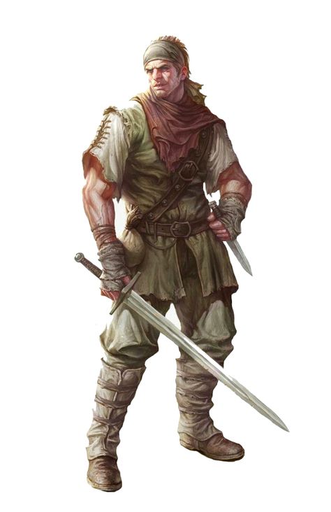 Male Human Bandit Thug Rogue - Pathfinder PFRPG DND D&D d20 fantasy Ranger Rpg, Armor Clothes, Thief Character, Male Reference, Heroic Fantasy, Island Man, Male Character, Human Male, Fantasy Male