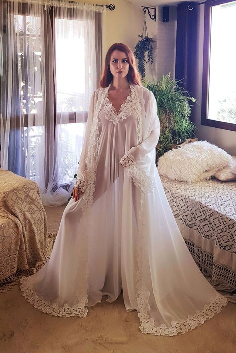 Soft Lingerie, Wedding Nightgown, Wedding Sleepwear, 3d Dress, Beautiful Nightgown, Bridal Sleepwear, Bridal Nightgown, White Nightgown, Nightgown Sets