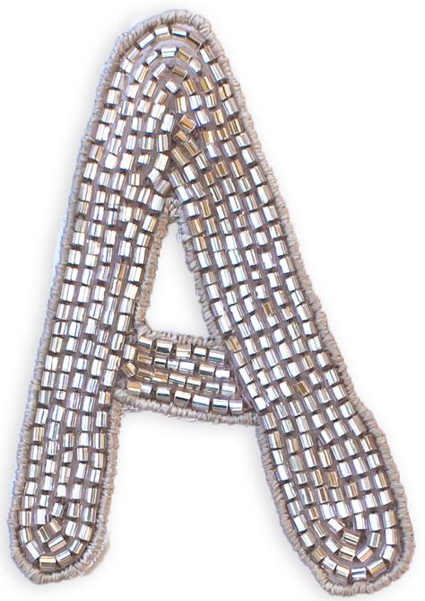 Beaded Letter in Champagne OS / A Letra A Aesthetic, Graphic Alphabet, Thesis Presentation, Beaded Patches, Scrapbook Inspo, Scarlet Letter, Letter Patches, Merch Design, Ipad Wallpapers