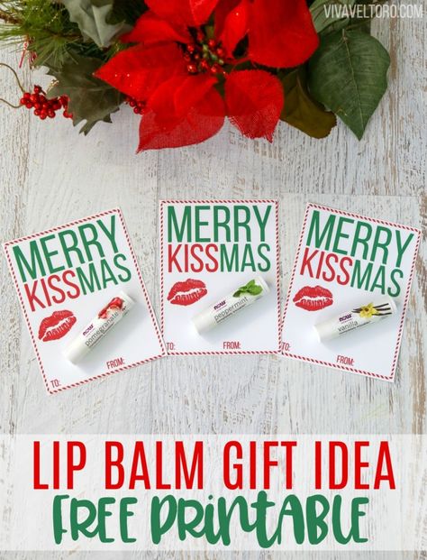 Lip Balm Gift Idea with Free Printable! - Viva Veltoro Merry Kissmas, Peppermint Lip Balm, Lip Balm Gift, Amazing Crafts, Free Printable Gift Tags, Christmas Giveaways, Christmas Gift Tags Printable, Free Gift Tags, Kissable Lips