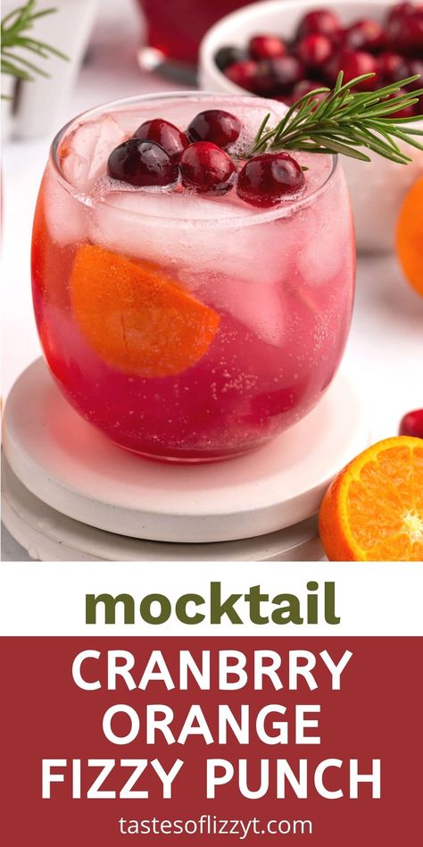 Tart cranberries, juicy tangerines, and tickly bubbles make this Cranberry Orange Punch drink recipe the BEST holiday mocktail. Cranberry Rum Punch, Cranberry Spritzer Non Alcoholic, Cranberry Orange Mocktail, Cranberry Orange Punch, Christmas Mocktail Recipes, Morning Juice Recipe, Poolside Drinks, Autumn Drinks, Punch Drink