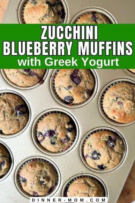 Don't let summer end without making these healthy zucchini blueberry muffins are made with Greek yogurt, whole wheat flour, and less sugar. They're perfect for a wholesome breakfast or afternoon snacking. You’ll love the pops of juicy blueberries and the added moisture from the zucchini. Give this recipe a try and enjoy an irresistible homemade muffin. Greek Yogurt Zucchini Muffins, Blueberry Muffins With Greek Yogurt, Zucchini Blueberry Muffins, Muffins Made With Greek Yogurt, Weight Watchers Zucchini, Muffins With Greek Yogurt, Greek Yogurt Blueberry Muffins, Blueberry Zucchini Muffins, Wholesome Breakfast