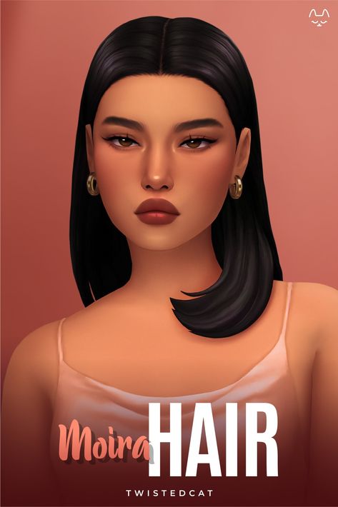 Twistedcat : Moira Hair Twistedcat Cc Sims 4, Twistedcat Cc, Moood Hair Sims 4, Ts4 Twisted Cat, Twisted Cat Sims 4 Cc, Sims 4 Cc Hair Twistedcat, Sims 4 Cas, Cc Sims, Maxis Match