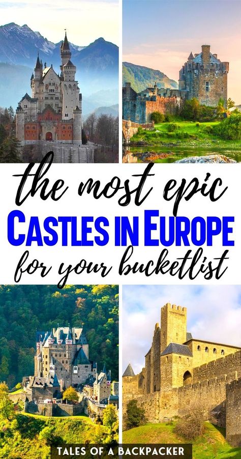 The Most magical fairytale castles In Europe: those gorgeous castles will blow your mind. I’ve brought together the ultimate list of the most beautiful fairytale castles in Europe which you can… More Castles In Germany, Europe Castles, Castles In Europe, Fantasy Castles, Castles To Visit, Europe Travel Outfits, European Castles, Germany Castles, Europe Trip Itinerary