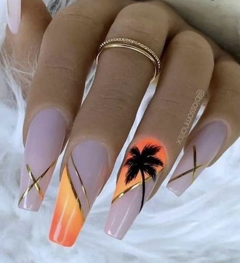 California Vacation Nails, Punta Cana Nail Designs, Nails For Bahamas Vacation, Tulum Nail Ideas, Grenada Nails, California Nails Designs, Nails For Trip To Mexico, Cuba Nails Designs, Nail Designs For Island Vacation