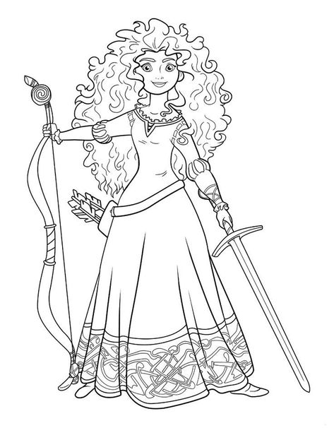 Disney Colouring, Disney Princess Merida, Super Coloring Pages, Brave Merida, Chibi Coloring Pages, Disney Princess Colors, Disney Princess Coloring Pages, Princess Merida, Disney Brave