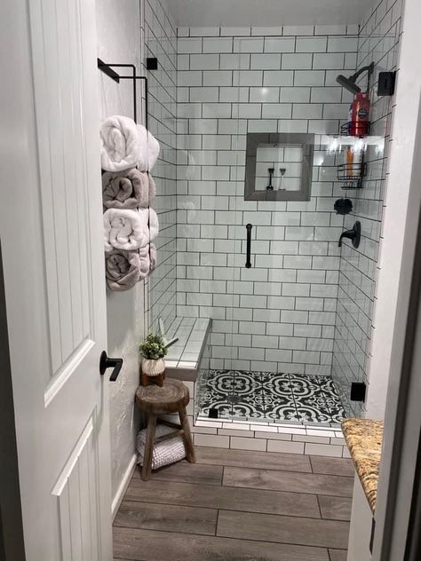 Small Stand Up Shower Ideas Tile, Standing Shower Ideas With Seat, Small Bathroom Showers Walk In, Simple Stand Up Shower Ideas, Small Bathroom Remodel With Shower Only No Tub, Small Tile Showers, Small Walk In Shower Ideas Half Walls, Rectangle Shower Ideas, Walk In Shower Remodel Small Bathroom