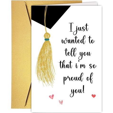 PRICES MAY VARY. Featuring warm words, this card is perfect for your friend/family members. Celebrating graduation with this card will bring him/her love and blessing. Card size is 8 * 5.3 inches folded. Blank inside for your personal written message. Printed on thick and durable paper stock with a professionally coated finish. Comes with an envelope, ready to be gifted. Packed with cellophane to ensure that our card will be safe on the road to you and arrive in a good condition. Thank you for t Bf Graduation, Well Done Card, Graduation Greetings, Grad Cards, So Proud Of You, Graduation Card, Congratulations Graduate, Graduation Celebration, Ink Toner