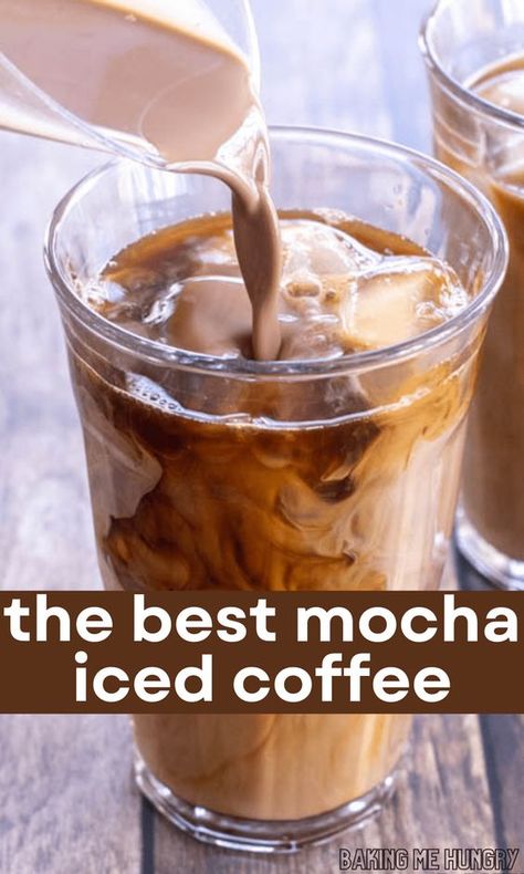 Mocha Coffee Recipe, Iced Mocha Coffee, Flavored Coffee Recipes, Boozy Treats, Coffee Recipe Healthy, Homemade Iced Coffee, Cold Brew Coffee Recipe, Frappe Recipe, Mocha Recipe