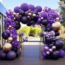 Lilac Balloons, Black And Gold Balloons, Princess Party Decorations, Purple Balloons, Balloon Pop, Pastel Balloons, Large Balloons, Black Balloons, Arch Kit