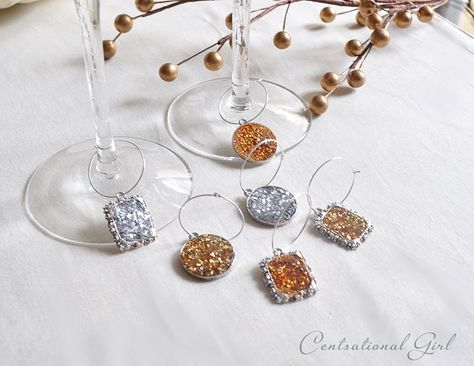 Centsational Girl » Blog Archive » DIY Wine Glass Charms Wine Craft, Glitter Wine, Diy Mothers Day Gifts, Cork Crafts, Glass Charms, Wine Glass Charms, Diy Wine, Wine Charms, Mothers Day Crafts