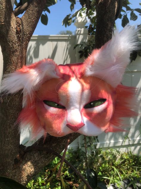 Cat Therian Mask, Paper Mask Diy, Cat Mask Diy, Wolf Therian, Cat Therian, Felt Animal Masks, Dog Wolf, Therian Mask, Felted Cat