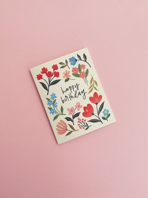 Wildflowers Birthday Card - Boxed Set of 8 Pretty Birthday Cards For Women, Happy Birthday Cards Flowers, Printed Greeting Cards, Birthday Card Ideas Floral, Floral Birthday Card Ideas, Crafty Birthday Cards, Pretty Birthday Cards Diy, Happy Birthday Card Flowers, Flower Birthday Cards Handmade