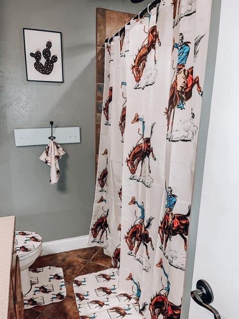 Cowgirl Bathroom, Cowboy Bathroom, Western Shower, Western Shower Curtain, Western Bathroom Decor, Western Bathroom, Ranch House Decor, Western Bedroom, Western Homes