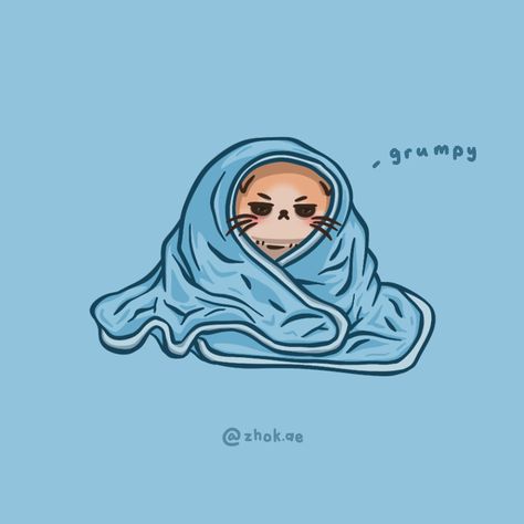 grumpy angy cat #cute #illustration #drawing #cats #kitty #blanket #grumpy Cat In Blanket Drawing, Grumpy Cat Illustration, Grumpy Cat Drawing, Cat Cute Illustration, Cute Grumpy Cat, Blanket Illustration, Blanket Drawing, Drawing Things, Doodle Ideas