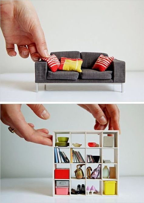 30 Cute Ideas for Dollhouse Miniature Things Diy Modern Furniture, Modern Dolls House, Lego Kits, Modern Dollhouse Furniture, Mini Moderns, Dollhouse Projects, Modern Dollhouse, Barbie Diy, Miniature Diy