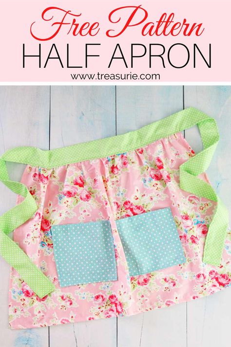 Girl Apron Pattern, Half Apron Pattern, Apron Patterns Free, Sewing Sheets, Kids Apron Pattern Free, Easy Apron Pattern, Aprons To Sew, Half Apron Patterns, Free Apron Pattern