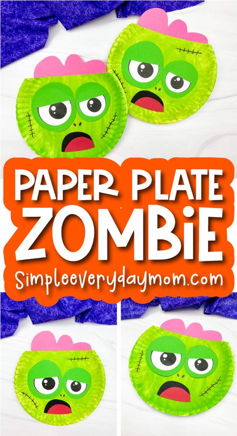 Zombie Crafts For Preschoolers, Summerween Crafts For Kids, 3rd Grade Craft Ideas, Free Halloween Crafts For Kids, Zombie Crafts For Kids, Paper Plate Halloween Crafts For Kids, Zombie Dodgeball, October Crafts For Kids Elementary, October Arts And Crafts For Kids