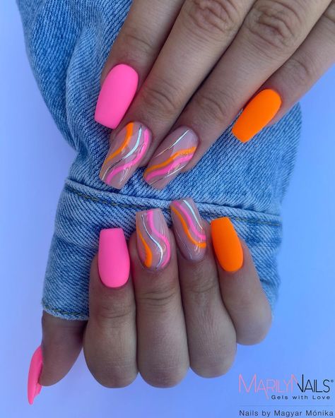 Nexgen Nails, Summer Nails Almond, Gel Nails French, Summer Gel Nails, Retro Nails, Nails Now, Summery Nails, Vibrant Nails, Bright Nails