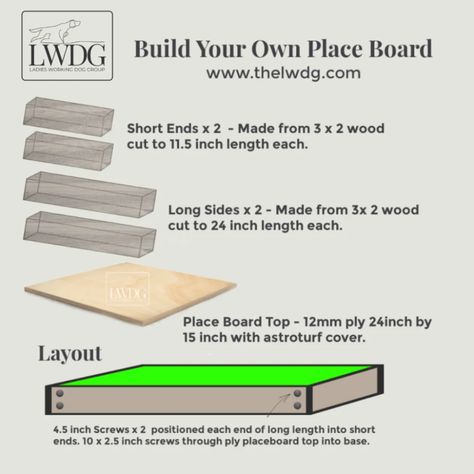 How To Build Your Own Place Board » The Ladies Working Dog Group Paddock Paradise, Own Place, Treated Timber, Working Dog, Group Of Dogs, Astro Turf, Animal Projects, Working Dogs, Diy Dog Stuff