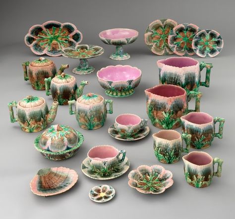 The Bard, Colorful Pottery, Majolica Pottery, Oyster Plates, Colorful Ceramics, New Ceramics, Cups And Saucers, Glazes For Pottery, Vintage Pottery