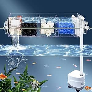 Bluecoco Premium Multi-Layer Aquarium Filter for 20 to 30 Gallon Fish Tanks: Oxygenating Water Wheel, Low-Noise Operation, Dual-Sided Suspension, Transparent & Durable (Large) 30 Gallon Fish Tank, Fish Tank Themes, Aquarium Filter, Aquarium Design, Water Wheel, Fish Tanks, Fish Tank Decorations, Fish Design, Fish Tank