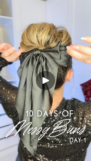 Easy Bun Tutorial, Chic Bun, Thanksgiving Hairstyles, Bow Bun, Autumn Hair Accessories, Nicki Minaj Pink Friday, Thanksgiving Hair, Messy Bun Tutorial, Easy Bun