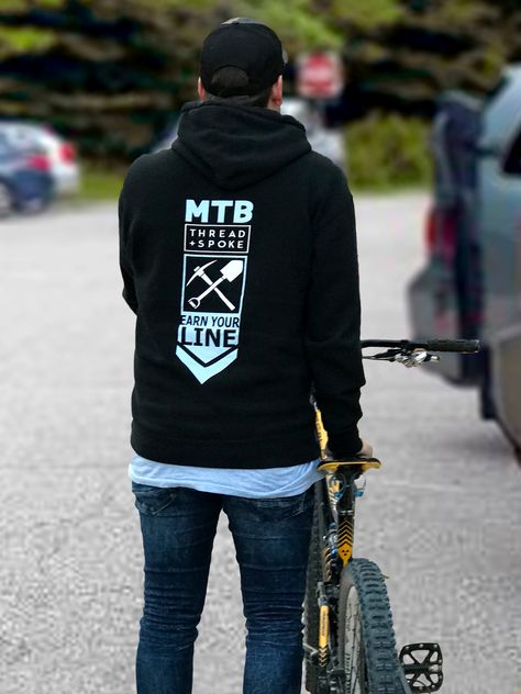 There is nothing quite like riding in the fall 🍁  #MTB #EarnYourLine #DHBC #ThreadandSpoke #CyclingWear Cycling Wear, Hoodies Men, Cycling, Sweatshirts