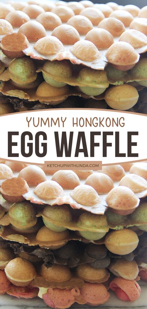 Are you looking for the perfect egg waffle recipe? This Hong Kong egg waffle is the answer! This famous Hong Kong street food is as yummy as it looks. Save this pin for later! Egg Waffle Recipe, Hong Kong Street Food, Waffle Pan, Kong Recipes, Hong Kong Street, Easy Waffle Recipe, Egg Waffle, Waffle Maker Recipes, Bubble Waffle