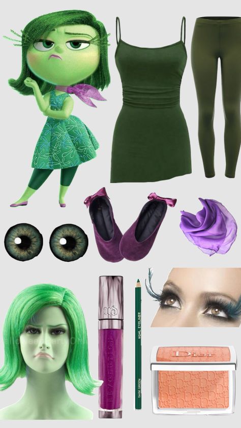 Outfits inspired by inside out characters!!!: DISGUST Inside Out Disgust, Disgusted Inside Out, Inside Out Costume, Inside Out Characters, Classy Halloween Costumes, Holloween Costume, Band Camp, Harvest Party, Halloween Costumes Friends