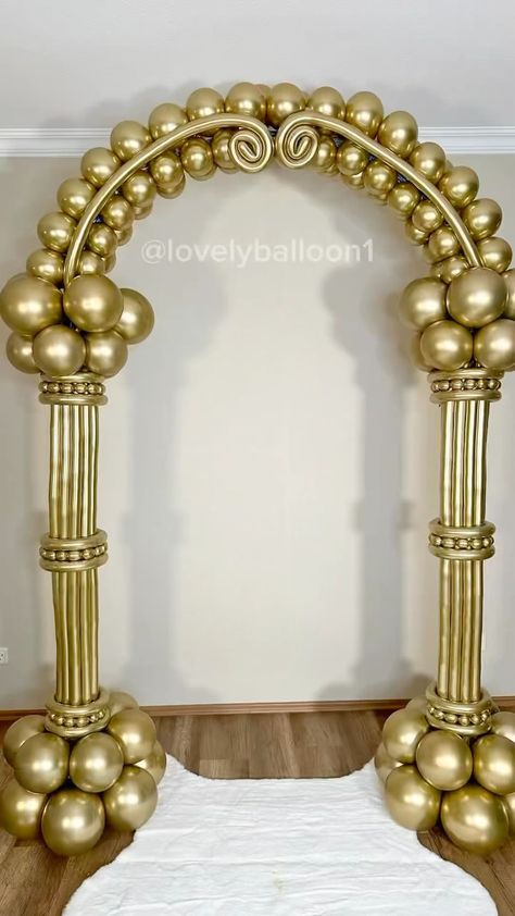 Lovely Balloon | Our online shop is ready🎉😉🤗 take a look😘…Tutorial on YouTube 😉👍🏼🤗 #balloon #balloons #balloonarrangement #balloondecoration #balloondecor... | Instagram Pageant Balloon Arch, Balloon Arch Ideas, Think Video, Gold Balloon Garland, Party Balloons Diy, Balloon Bouquet Diy, Deco Ballon, Balloon Crafts, Diy Balloon Decorations