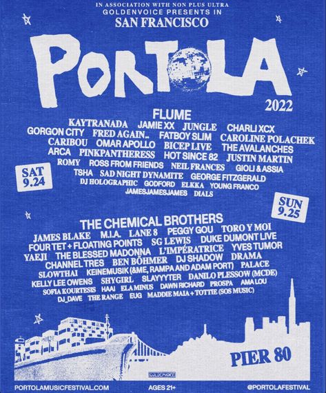 Portola Festival, Justin Martin, Gorgon City, The Chemical Brothers, Music Competition, James Blake, 카드 디자인, Concert Poster, Festival Posters