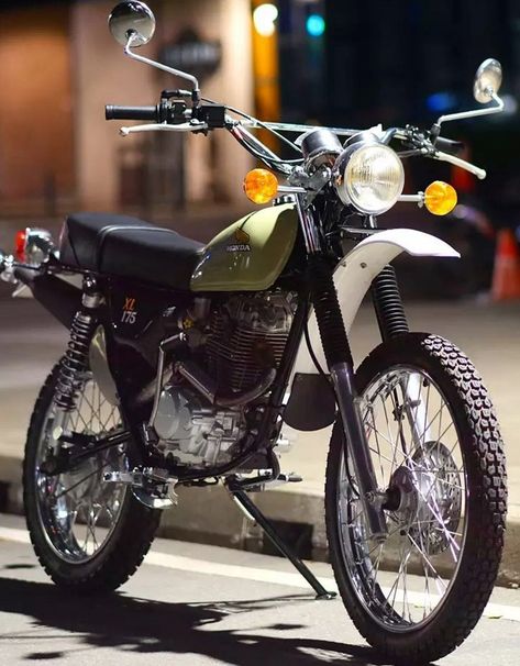 Custom Honda XL175 with Tiger 2000 engine - ModifiedX Vintage Dirt Bikes, Honda Tiger Custom, Honda Xl 125, Kids Go Cart, Vintage Trail, Trail Vintage, Honda Tiger, Trail Motorcycle, Honda Bike